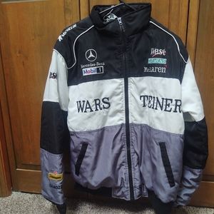 Black, White, Gray Mercedes Benz Warsteiner Mclaren Racing Jacket